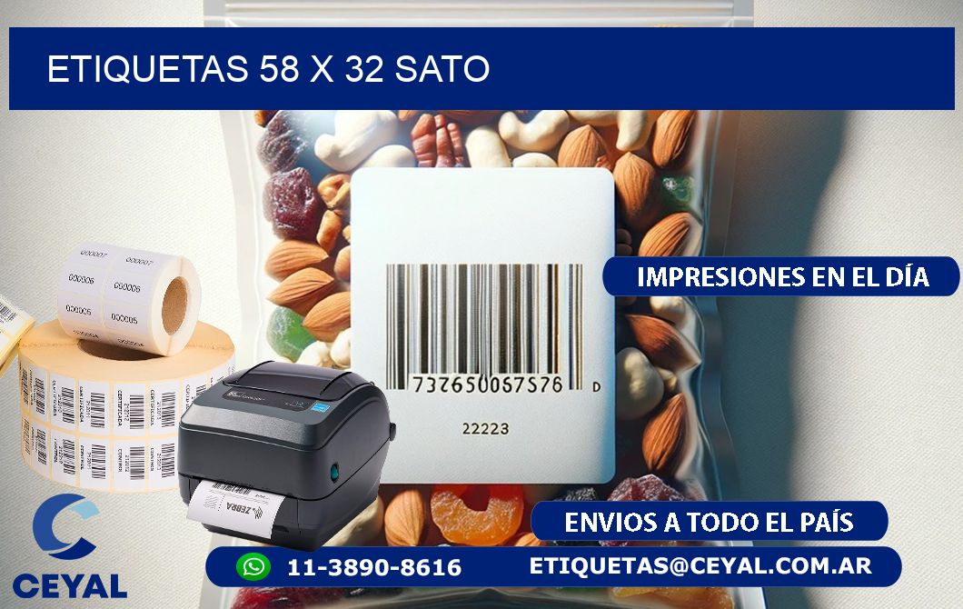 ETIQUETAS 58 x 32 SATO