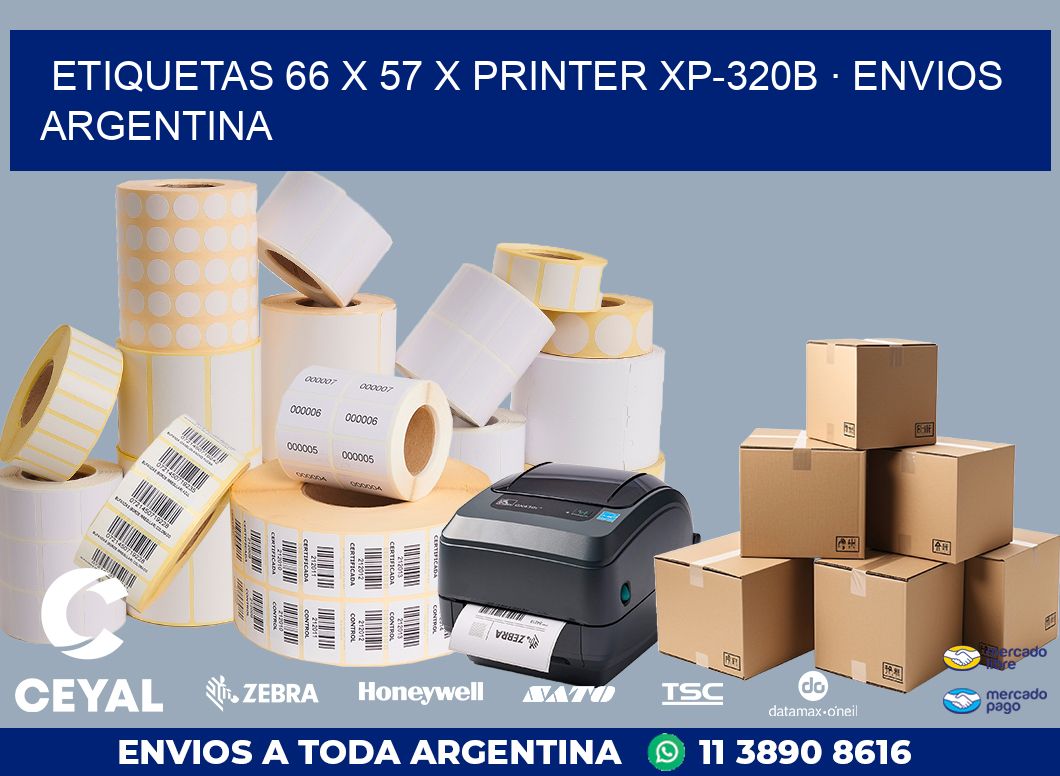 ETIQUETAS 66 x 57 X PRINTER XP-320B · ENVIOS ARGENTINA