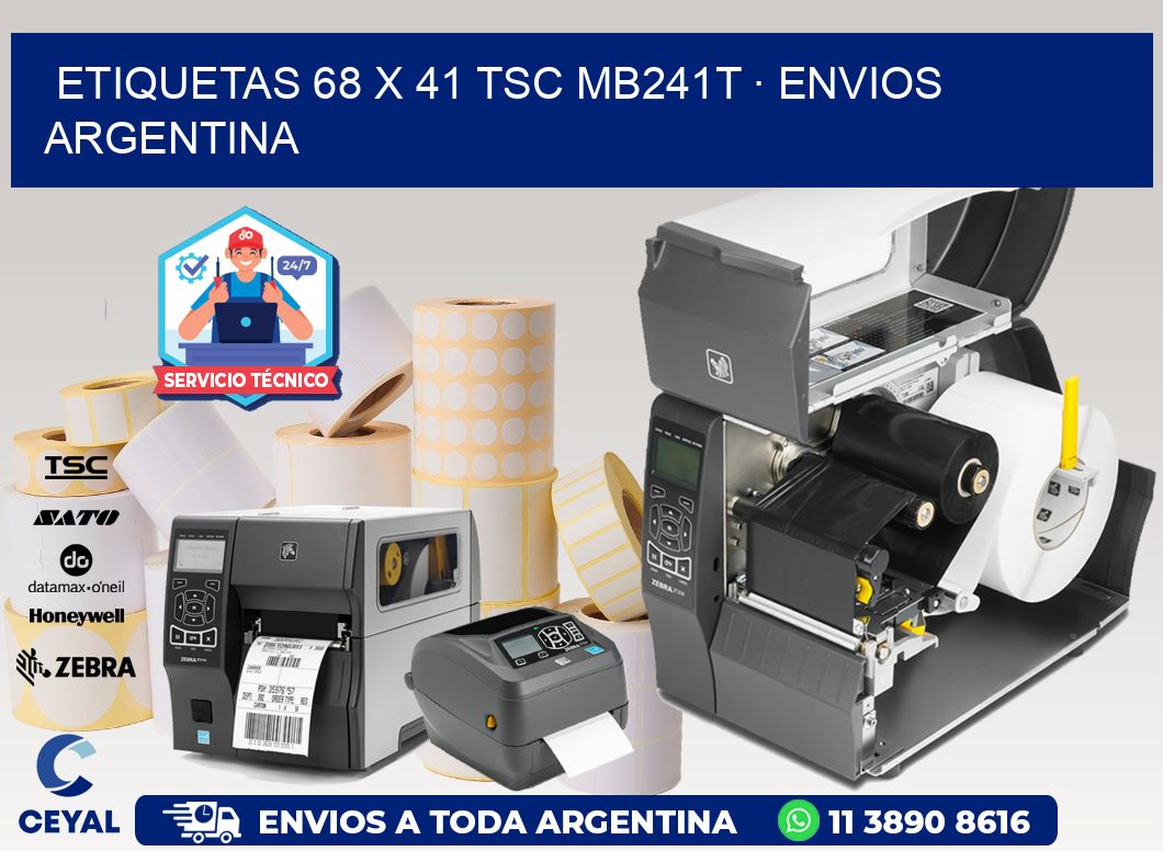 ETIQUETAS 68 x 41 TSC MB241T · ENVIOS ARGENTINA