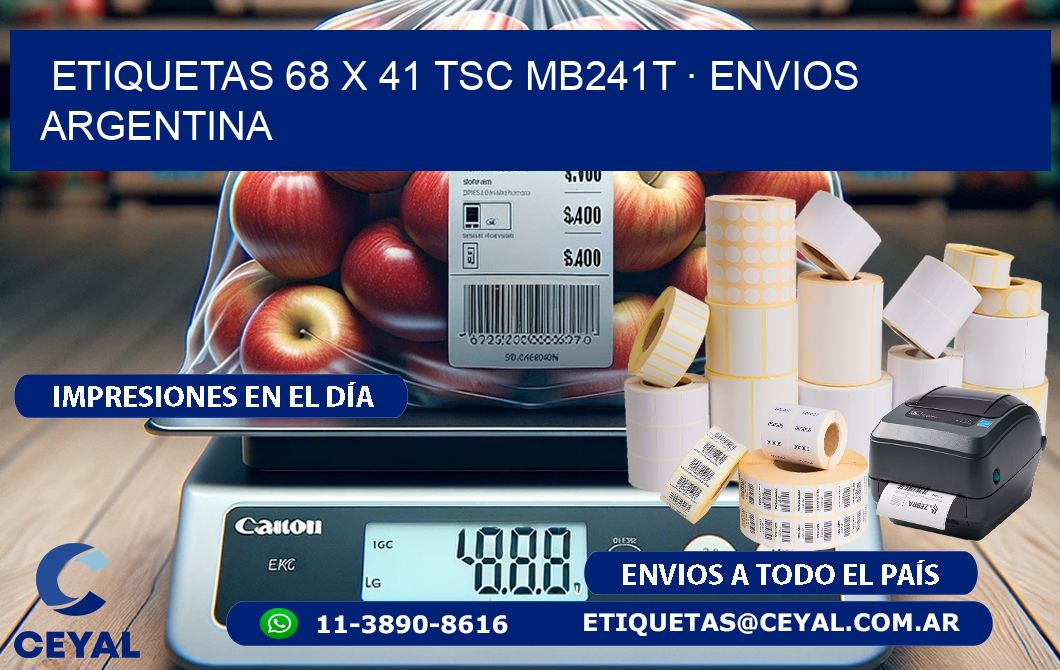 ETIQUETAS 68 x 41 TSC MB241T · ENVIOS ARGENTINA