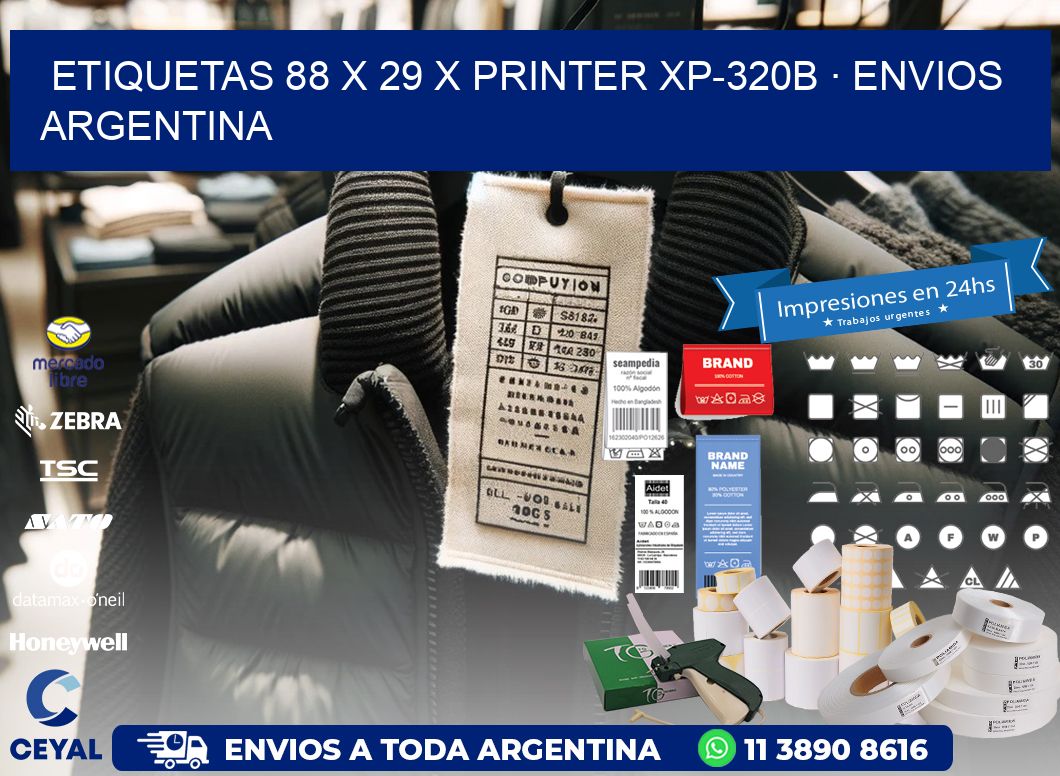 ETIQUETAS 88 x 29 X PRINTER XP-320B · ENVIOS ARGENTINA