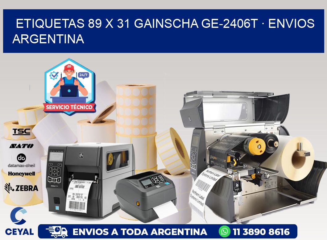 ETIQUETAS 89 x 31 GAINSCHA GE-2406T · ENVIOS ARGENTINA