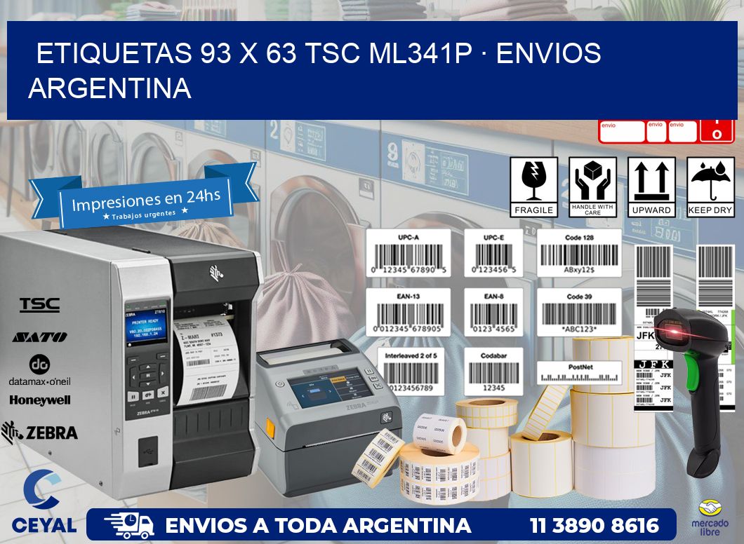 ETIQUETAS 93 x 63 TSC ML341P · ENVIOS ARGENTINA