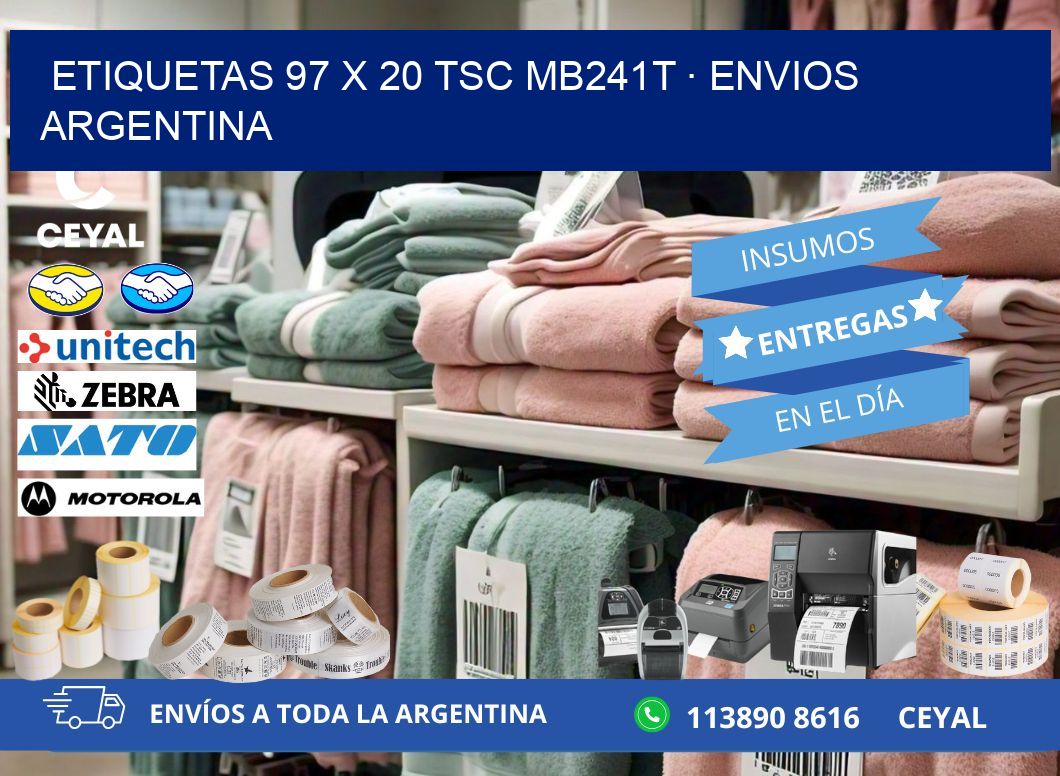 ETIQUETAS 97 x 20 TSC MB241T · ENVIOS ARGENTINA