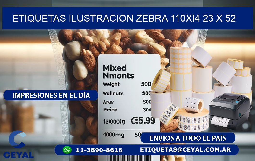ETIQUETAS ILUSTRACION ZEBRA 110Xi4 23 x 52