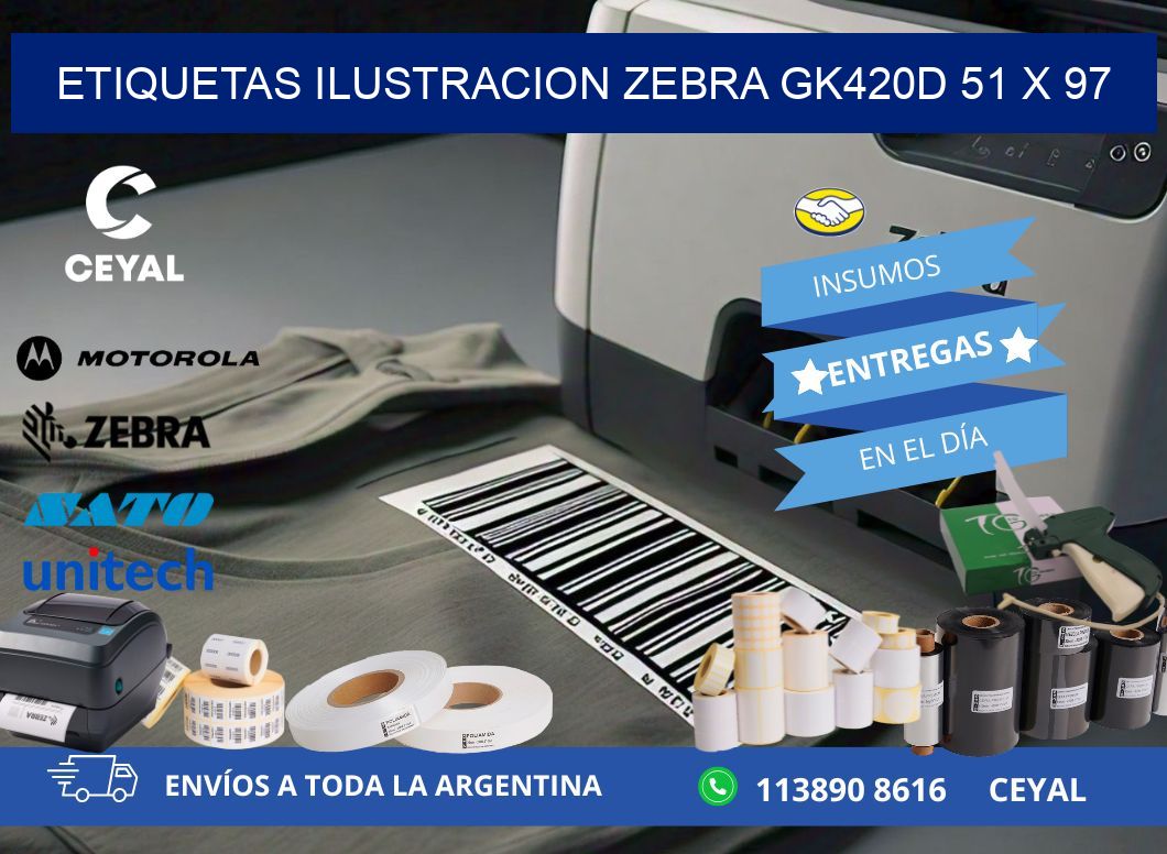 ETIQUETAS ILUSTRACION ZEBRA GK420D 51 x 97