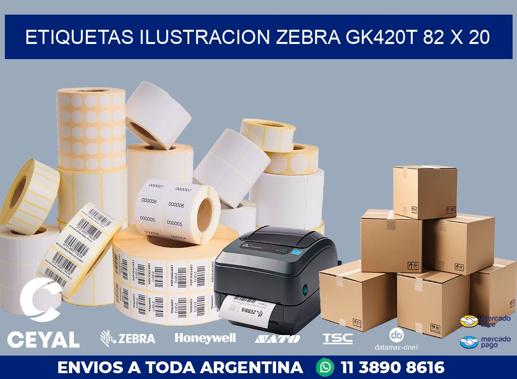 ETIQUETAS ILUSTRACION ZEBRA GK420T 82 x 20