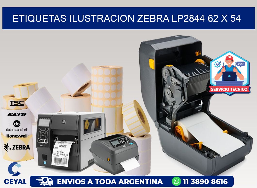 ETIQUETAS ILUSTRACION ZEBRA LP2844 62 x 54