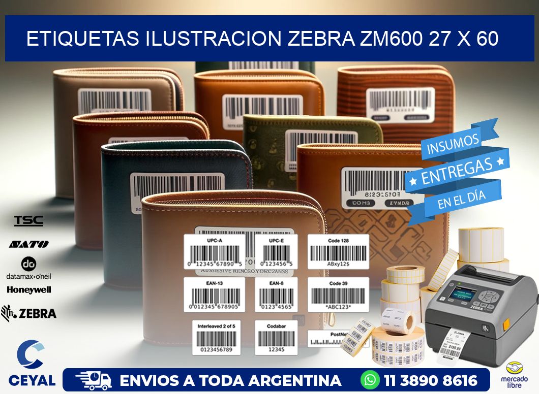 ETIQUETAS ILUSTRACION ZEBRA ZM600 27 x 60