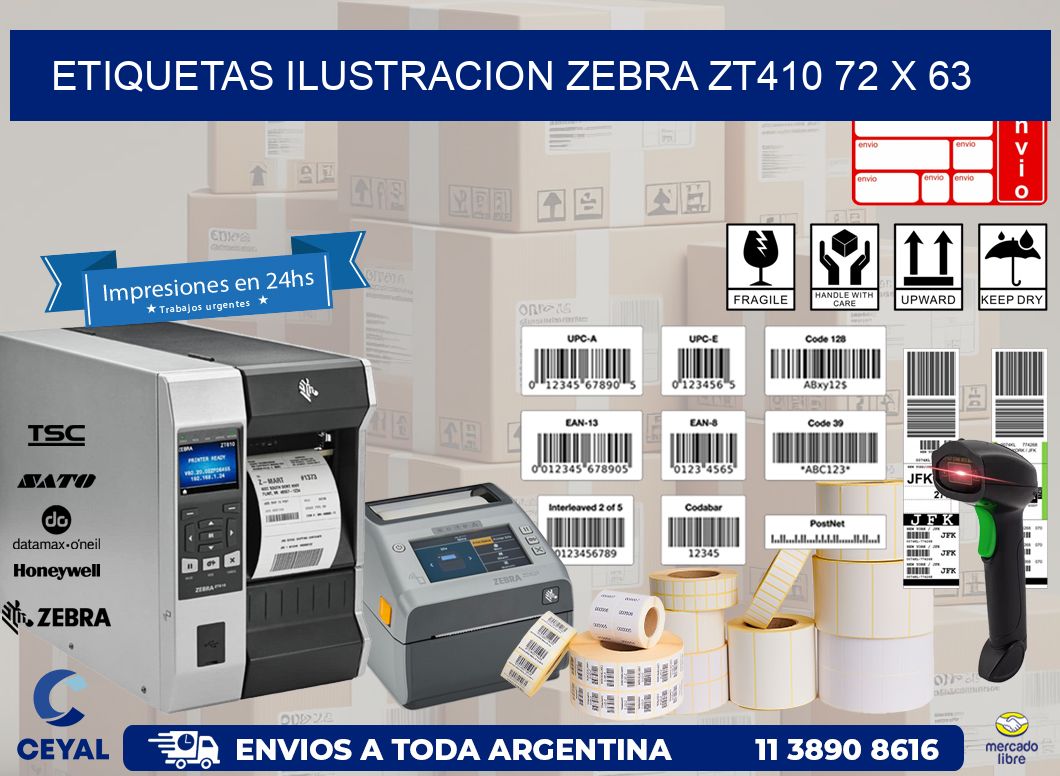 ETIQUETAS ILUSTRACION ZEBRA ZT410 72 x 63