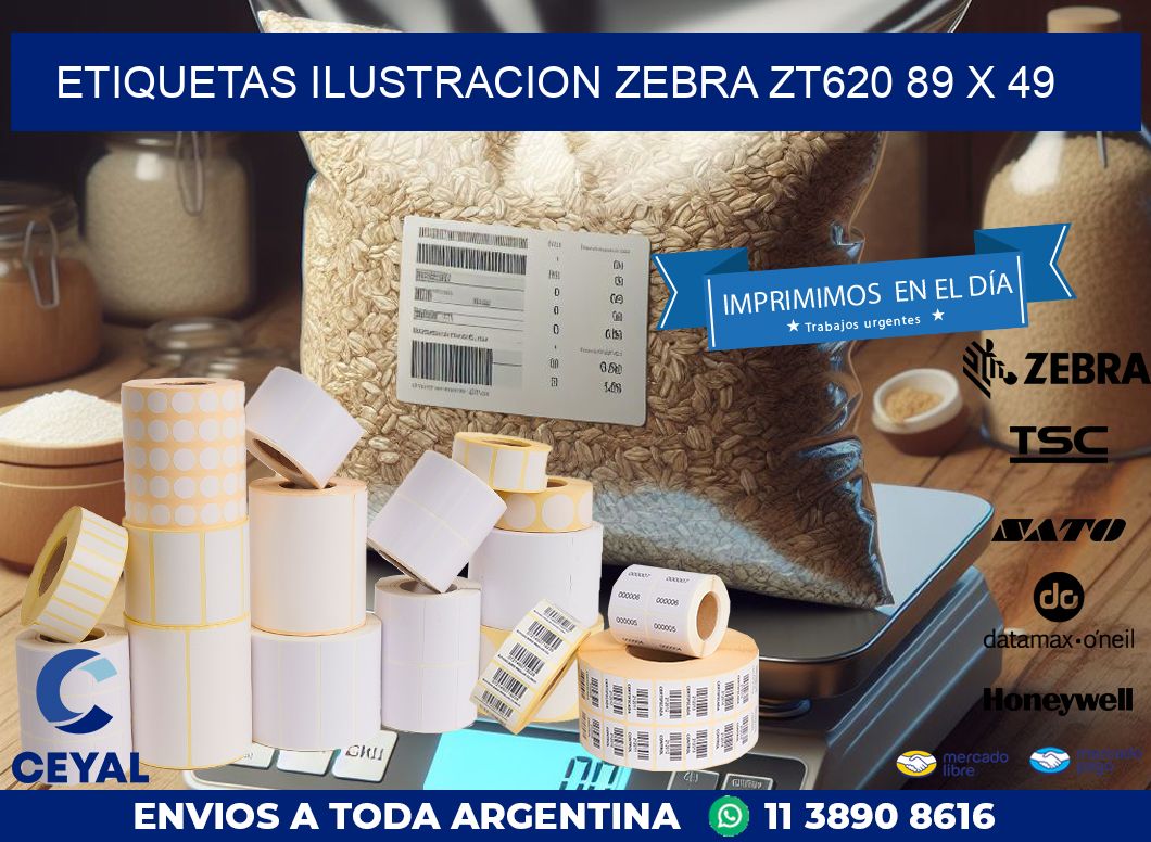 ETIQUETAS ILUSTRACION ZEBRA ZT620 89 x 49