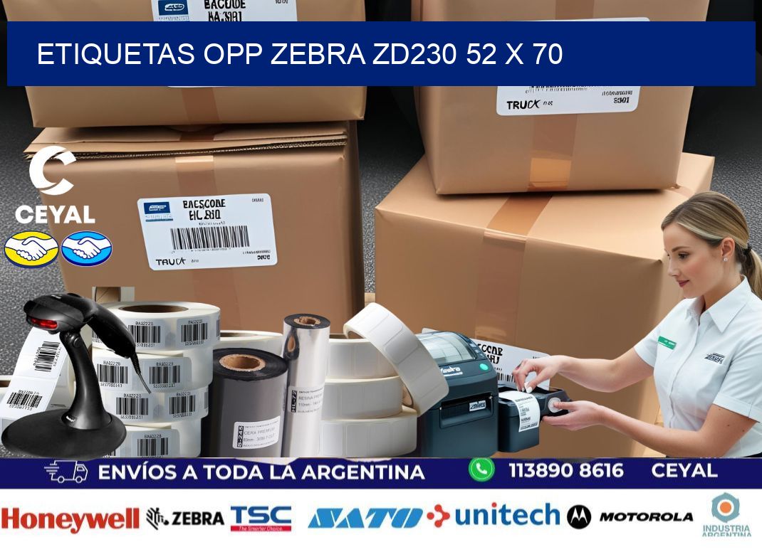 ETIQUETAS OPP ZEBRA ZD230 52 x 70