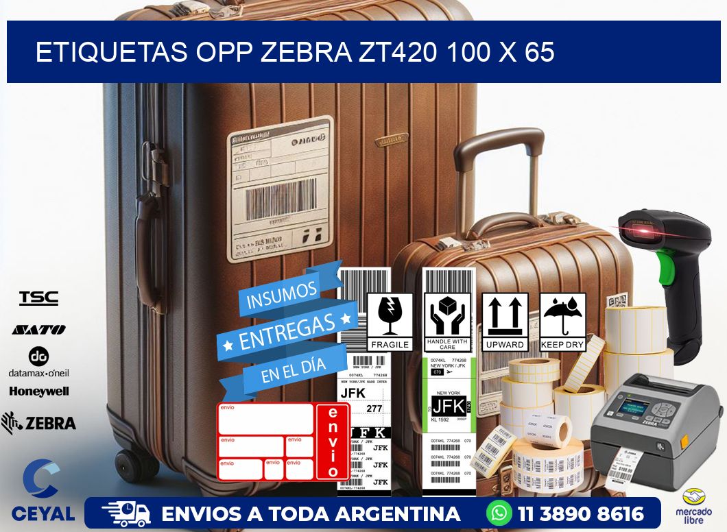 ETIQUETAS OPP ZEBRA ZT420 100 x 65