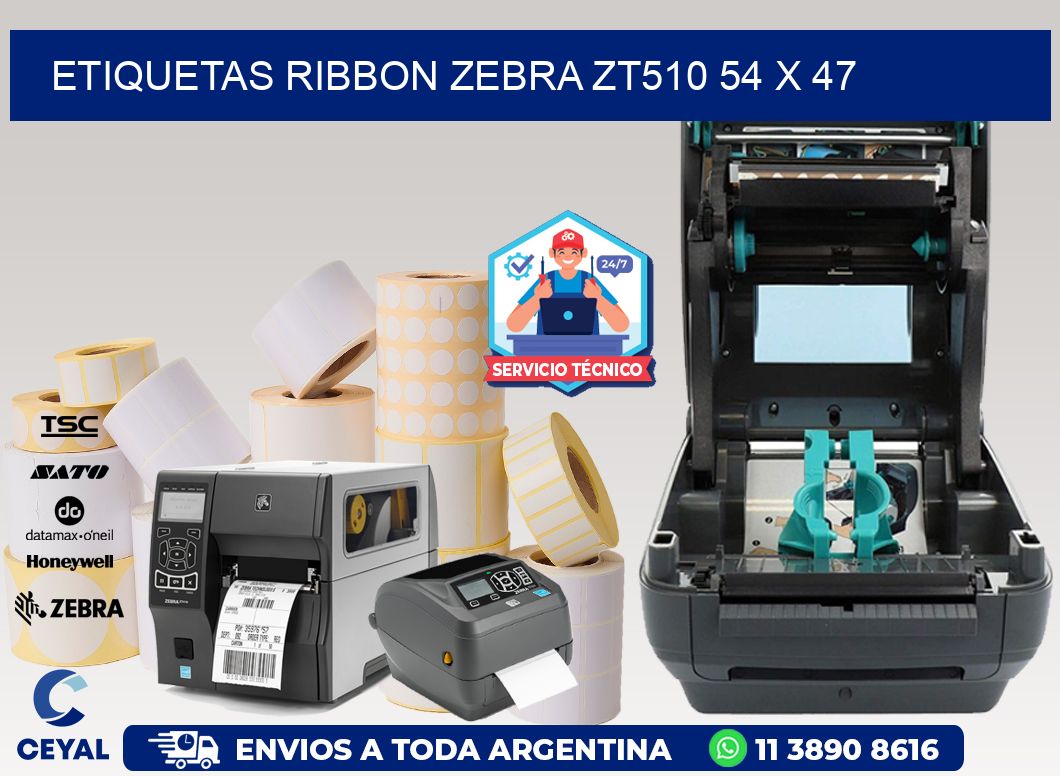 ETIQUETAS RIBBON Zebra ZT510 54 x 47