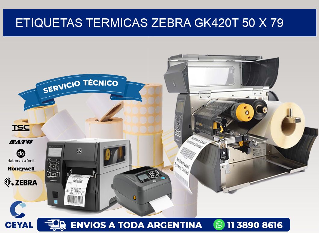 ETIQUETAS TERMICAS ZEBRA GK420T 50 x 79