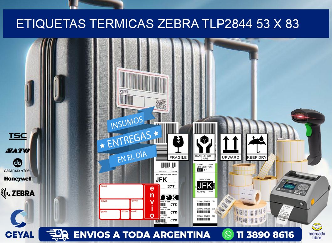 ETIQUETAS TERMICAS ZEBRA TLP2844 53 x 83