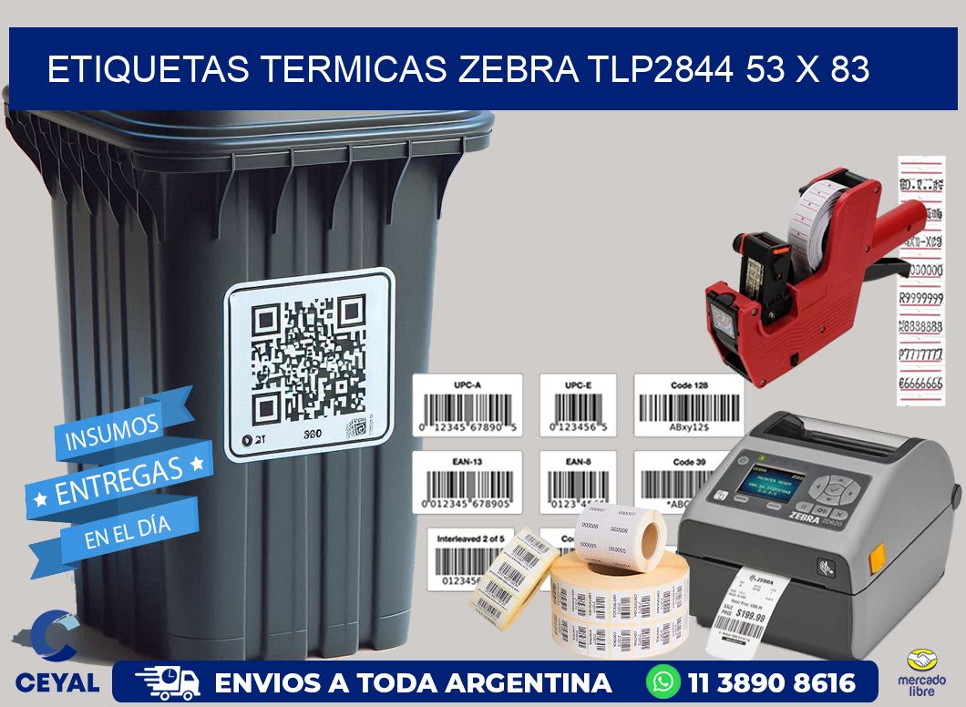ETIQUETAS TERMICAS ZEBRA TLP2844 53 x 83