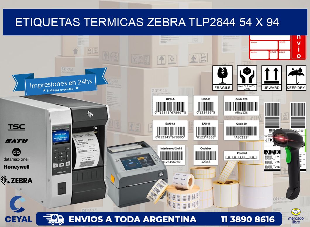 ETIQUETAS TERMICAS ZEBRA TLP2844 54 x 94
