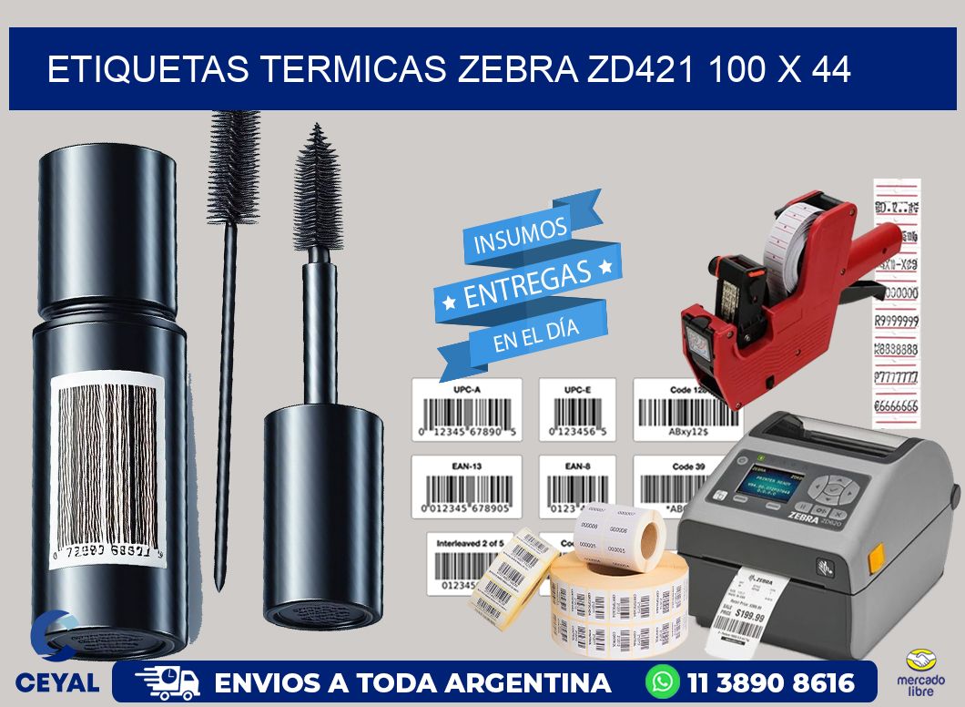ETIQUETAS TERMICAS ZEBRA ZD421 100 x 44