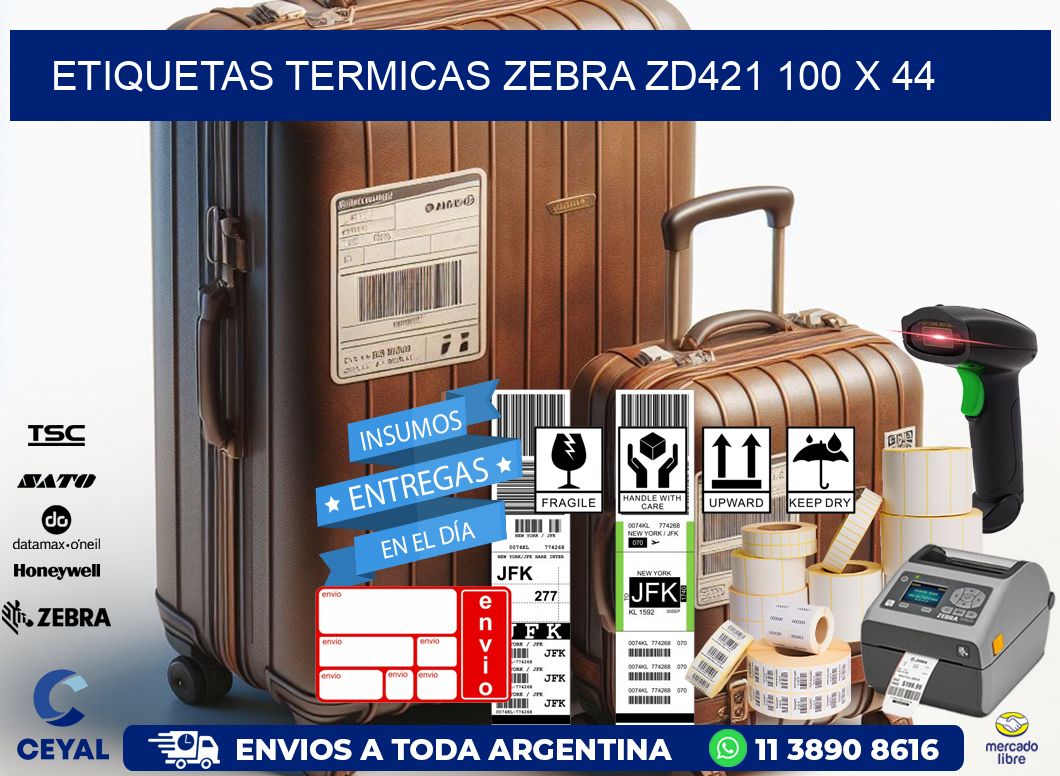 ETIQUETAS TERMICAS ZEBRA ZD421 100 x 44