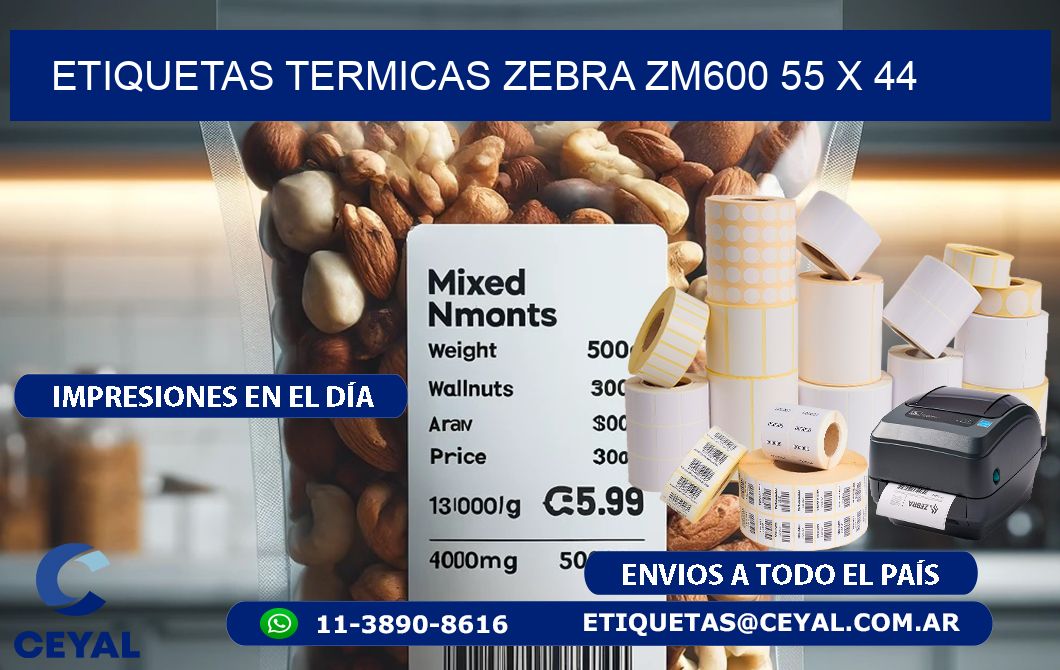 ETIQUETAS TERMICAS ZEBRA ZM600 55 x 44