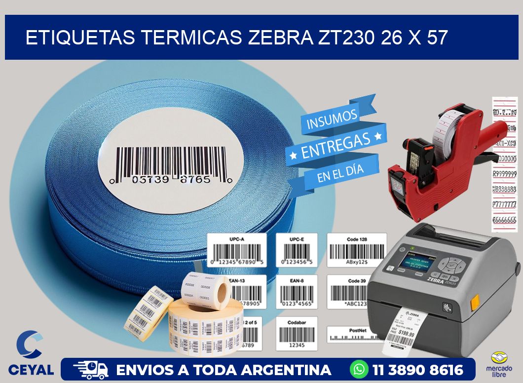 ETIQUETAS TERMICAS ZEBRA ZT230 26 x 57