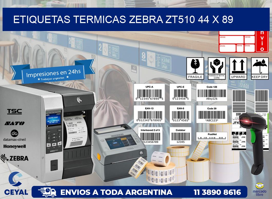 ETIQUETAS TERMICAS ZEBRA ZT510 44 x 89