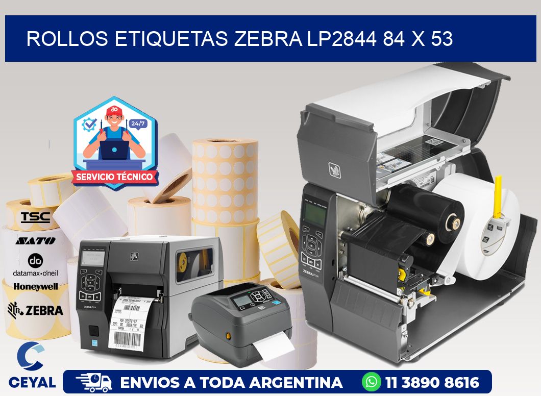 ROLLOS ETIQUETAS Zebra LP2844 84 x 53