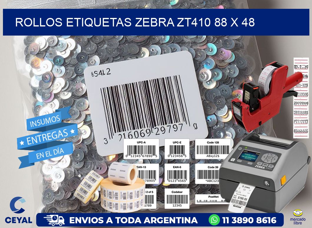 ROLLOS ETIQUETAS Zebra ZT410 88 x 48