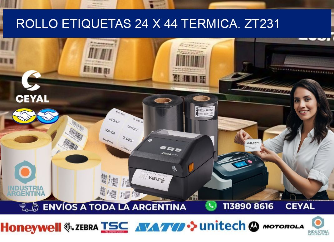 Rollo etiquetas 24 x 44 termica. zt231