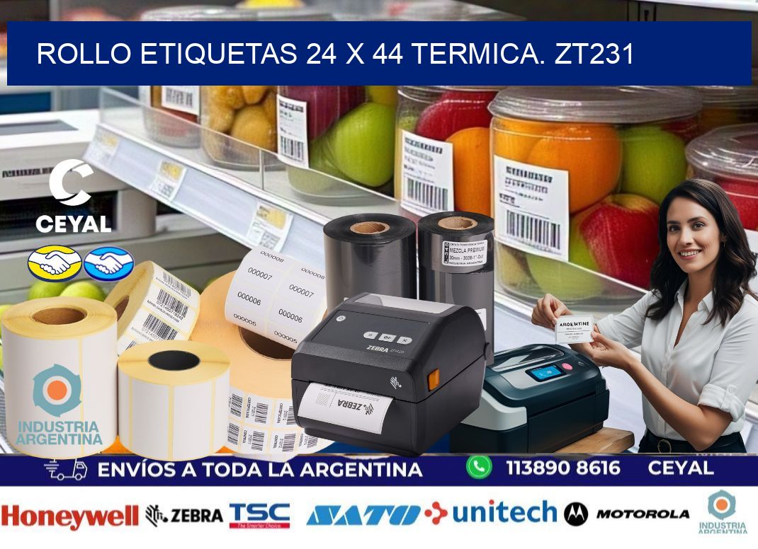 Rollo etiquetas 24 x 44 termica. zt231