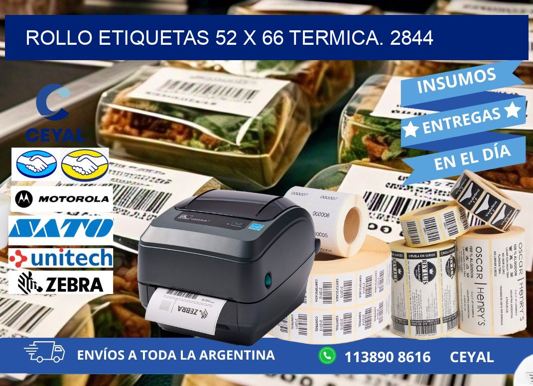 Rollo etiquetas 52 x 66 termica. 2844