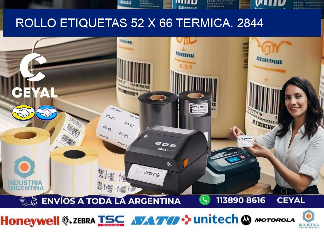 Rollo etiquetas 52 x 66 termica. 2844