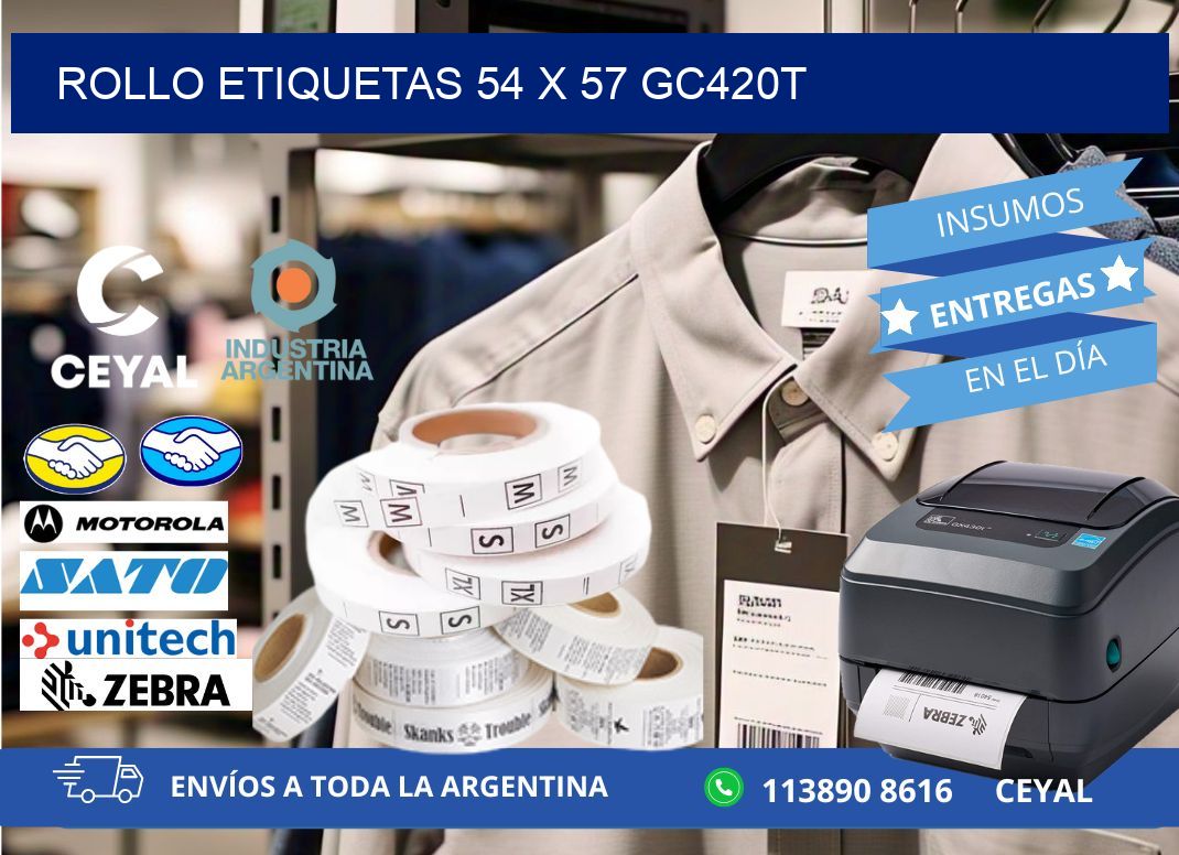 Rollo etiquetas 54 x 57 gc420t