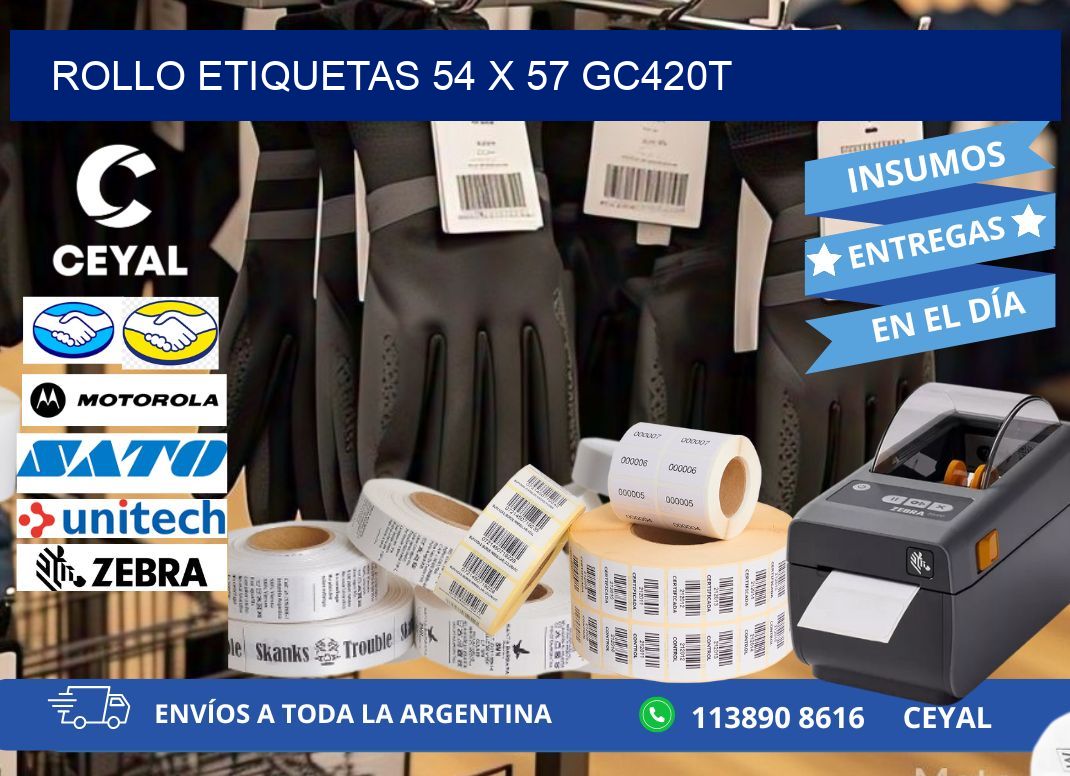 Rollo etiquetas 54 x 57 gc420t