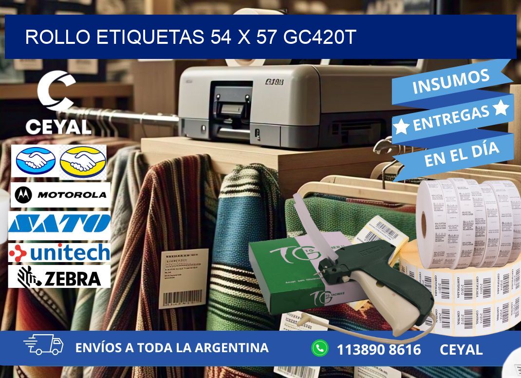 Rollo etiquetas 54 x 57 gc420t