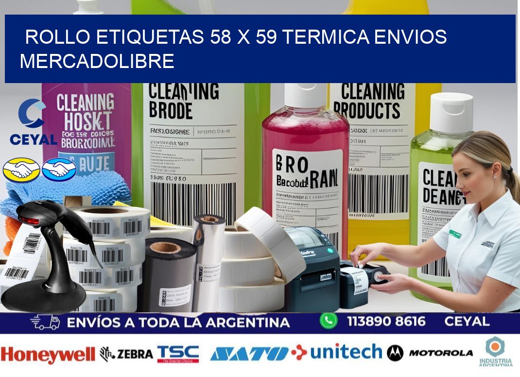 Rollo etiquetas 58 x 59 termica ENVIOS MERCADOLIBRE