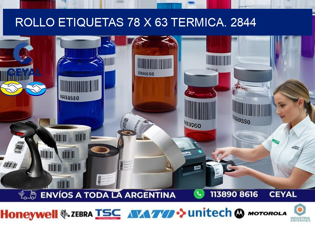 Rollo etiquetas 78 x 63 termica. 2844