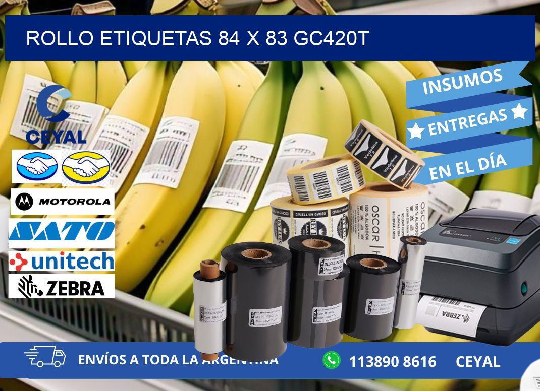 Rollo etiquetas 84 x 83 gc420t