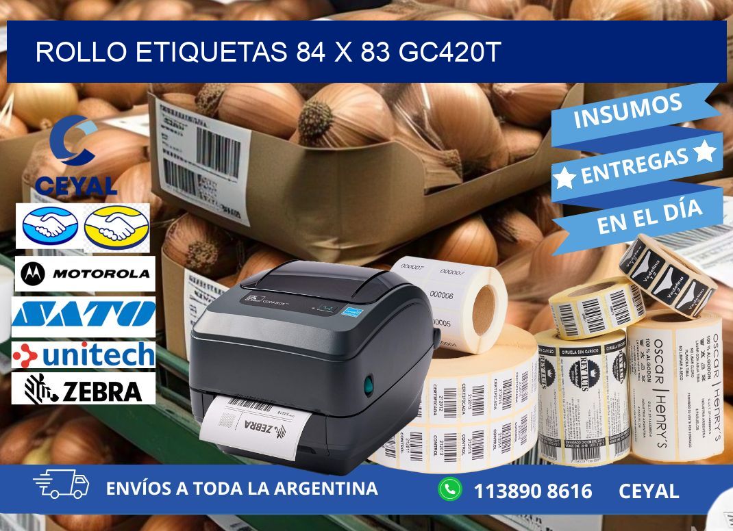 Rollo etiquetas 84 x 83 gc420t