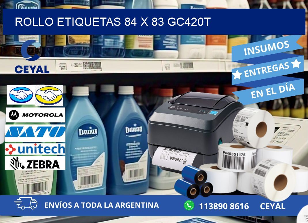 Rollo etiquetas 84 x 83 gc420t