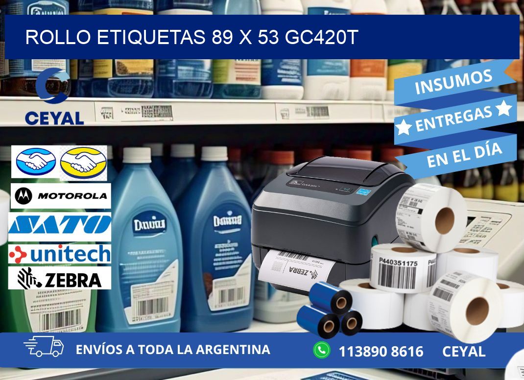 Rollo etiquetas 89 x 53 gc420t