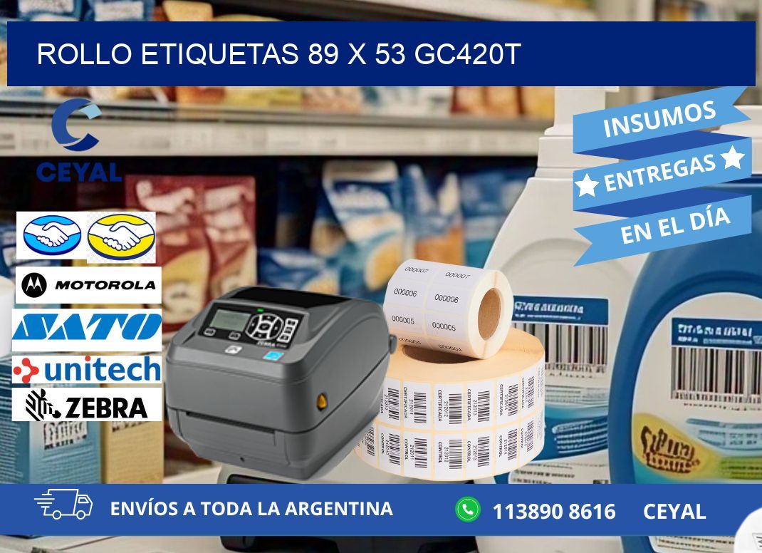 Rollo etiquetas 89 x 53 gc420t