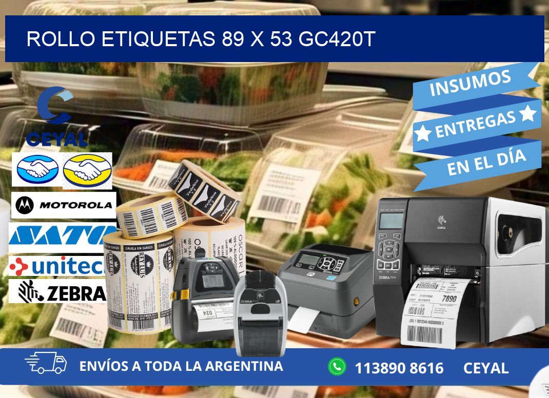 Rollo etiquetas 89 x 53 gc420t