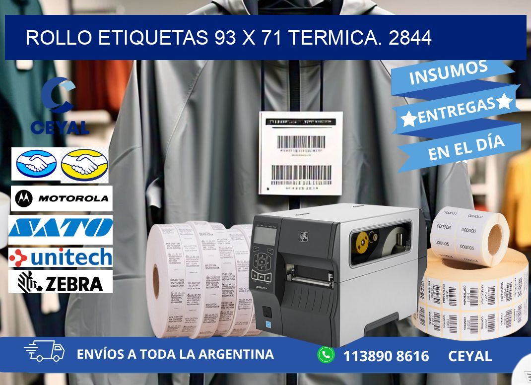 Rollo etiquetas 93 x 71 termica. 2844