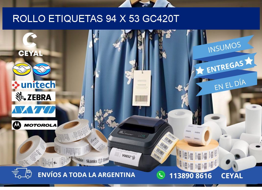 Rollo etiquetas 94 x 53 gc420t