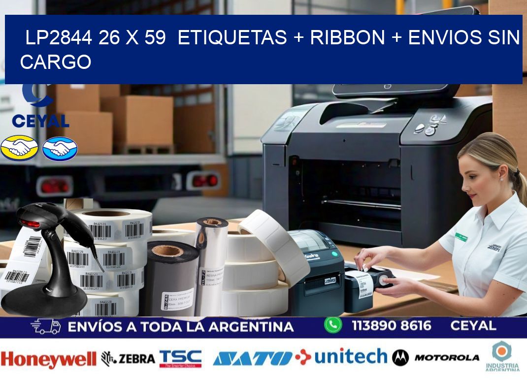 LP2844 26 x 59 etiquetas + ribbon + envios sin cargo