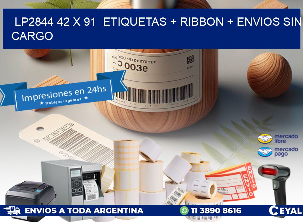 LP2844 42 x 91 etiquetas + ribbon + envios sin cargo