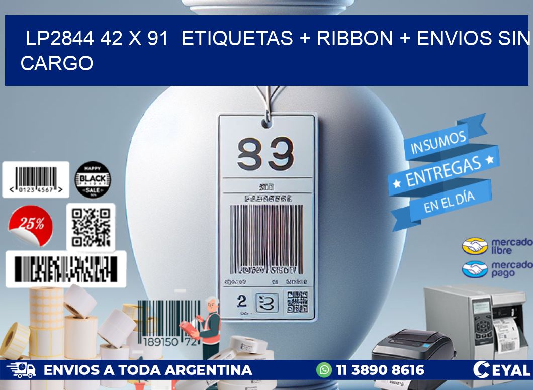 LP2844 42 x 91 etiquetas + ribbon + envios sin cargo