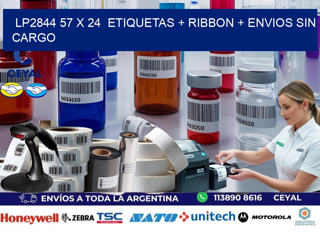 LP2844 57 x 24 etiquetas + ribbon + envios sin cargo